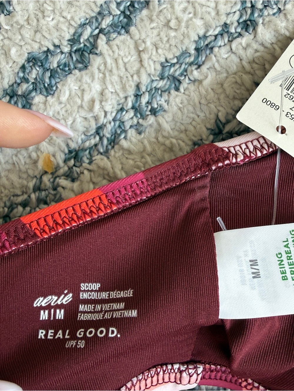 NWT - Aerie Bathing Suit Top - Pink & Red - Picture 5 of 6